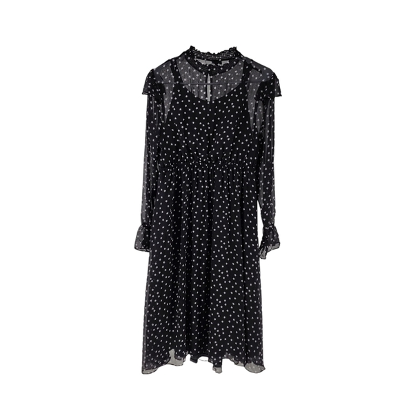 Torrid Women's Black Star Chiffon Ruffle Midi Dress - Picture 5 of 6